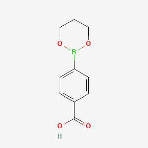 4-(1,3,2-dioxaborinan-2-yl)benzoic acid chemical structure (CAS 126747-13-5)