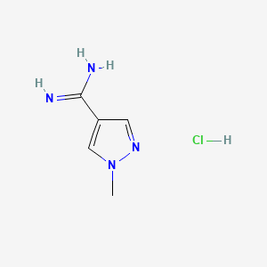 1-Methyl-1H-pyrazole-4-carboximidamide hydrochloride chemical structure (CAS 1267500-60-6)