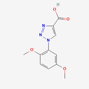 1-(2,5-Dimethoxyphenyl)-1H-1,2,3-triazole-4-carboxylic acid chemical structure (CAS 1267548-63-9)