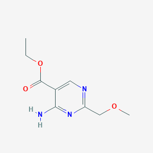 Ethyl 4-amino-2-(methoxymethyl)pyrimidine-5-carboxylate chemical structure (CAS 1267604-16-9)