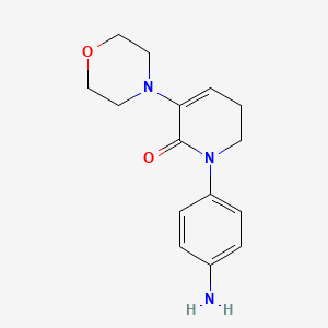 1-(4-Aminophenyl)-3-morpholino-5,6-dihydropyridin-2(1H)-one chemical structure (CAS 1267610-26-3)