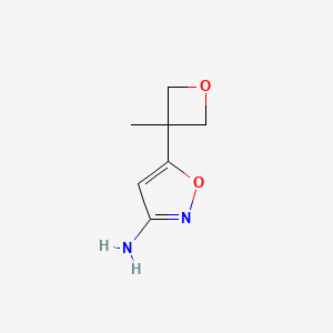 5-(3-Methyloxetan-3-yl)isoxazol-3-amine chemical structure (CAS 1267855-77-5)