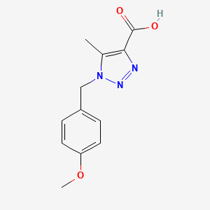 1-(4-Methoxybenzyl)-5-methyl-1H-1,2,3-triazole-4-carboxylic acid chemical structure (CAS 1267866-44-3)