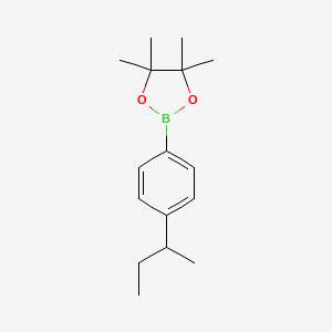 2-(4-(sec-Butyl)phenyl)-4,4,5,5-tetramethyl-1,3,2-dioxaborolane chemical structure (CAS 1268242-41-6)