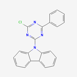 9-(4-Chloro-6-phenyl-1,3,5-triazin-2-yl)-9H-carbazole chemical structure (CAS 1268244-56-9)