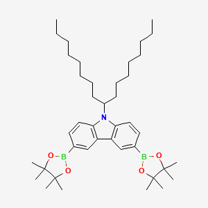 9-(Heptadecan-9-yl)-3,6-bis(4,4,5,5-tetramethyl-1,3,2-dioxaborolan-2-yl)-9H-carbazole chemical structure (CAS 1268491-07-1)
