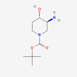 trans-tert-Butyl 3-amino-4-hydroxypiperidine-1-carboxylate chemical structure (CAS 1268511-99-4)