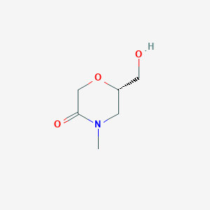 (S)-6-(Hydroxymethyl)-4-methylmorpholin-3-one chemical structure (CAS 1268520-99-5)