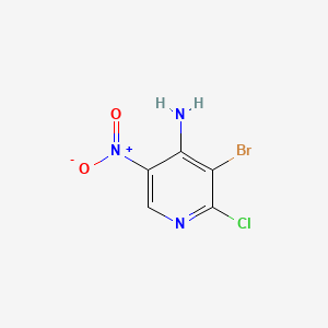 3-Bromo-2-chloro-5-nitropyridin-4-amine chemical structure (CAS 1268521-33-0)
