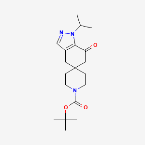 tert-Butyl 1-isopropyl-7-oxo-1,4,6,7-tetrahydrospiro[indazole-5,4'-piperidine]-1'-carboxylate chemical structure (CAS 1268521-74-9)