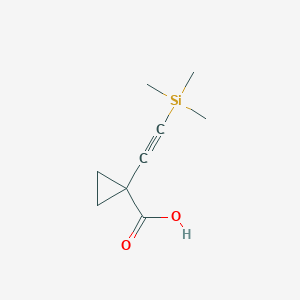 1-((Trimethylsilyl)ethynyl)cyclopropane-1-carboxylic acid chemical structure (CAS 1268810-07-6)