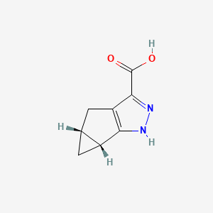 (4aR,5aR)-4,4a,5,5a-Tetrahydro-1H-cyclopropa[4,5]cyclopenta[1,2-c]pyrazole-3-carboxylic acid chemical structure (CAS 1268882-43-4)