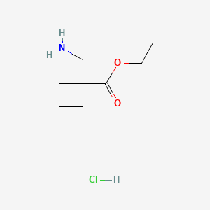 Ethyl 1-(aminomethyl)cyclobutanecarboxylate hydrochloride chemical structure (CAS 1269021-92-2)