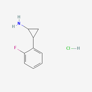 2-(2-Fluorophenyl)cyclopropan-1-amine hydrochloride chemical structure (CAS 1269152-01-3)