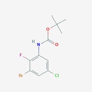 tert-Butyl (3-bromo-5-chloro-2-fluorophenyl)carbamate chemical structure (CAS 1269232-94-1)