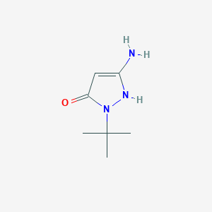 3-Amino-1-(tert-butyl)-1H-pyrazol-5-ol chemical structure (CAS 1269292-58-1)