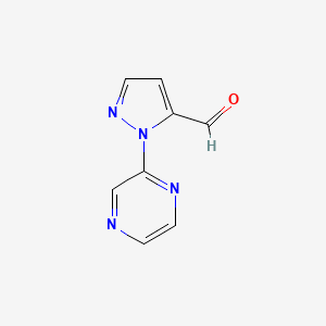 1-(Pyrazin-2-yl)-1H-pyrazole-5-carbaldehyde chemical structure (CAS 1269293-86-8)