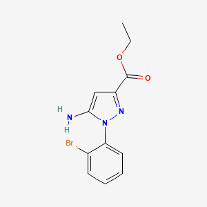 Ethyl 5-amino-1-(2-bromophenyl)-1H-pyrazole-3-carboxylate chemical structure (CAS 1269294-14-5)