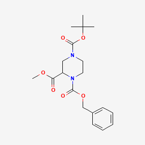 Methyl 4-Boc-1-Cbz-2-piperazinecarboxylate chemical structure (CAS 126937-42-6)