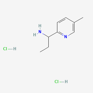 1-(5-Methylpyridin-2-yl)propan-1-amine dihydrochloride chemical structure (CAS 1269384-23-7)