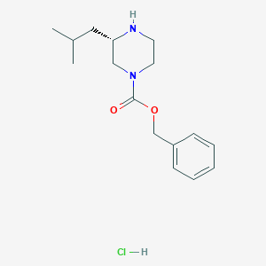 (S)-Benzyl 3-isobutylpiperazine-1-carboxylate hydrochloride chemical structure (CAS 1269437-76-4)