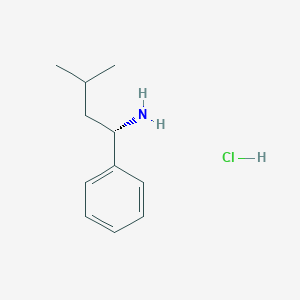 (S)-3-Methyl-1-phenylbutan-1-amine hydrochloride chemical structure (CAS 1269470-38-3)