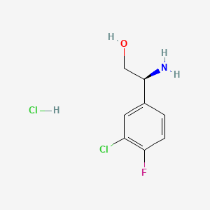 (S)-2-Amino-2-(3-chloro-4-fluorophenyl)ethanol hydrochloride chemical structure (CAS 1269652-47-2)