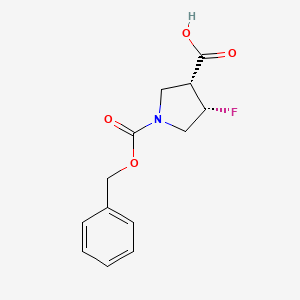 (3R,4S)-1-((Benzyloxy)carbonyl)-4-fluoropyrrolidine-3-carboxylic acid chemical structure (CAS 1269755-11-4)