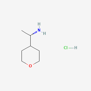 (S)-1-(Tetrahydro-2H-pyran-4-yl)ethan-1-amine hydrochloride chemical structure (CAS 1269756-02-6)