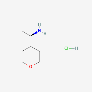 (R)-1-(Tetrahydro-2H-pyran-4-yl)ethan-1-amine hydrochloride chemical structure (CAS 1269756-03-7)