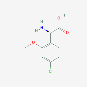 (S)-2-Amino-2-(4-chloro-2-methoxyphenyl)acetic acid chemical structure (CAS 1270140-55-0)