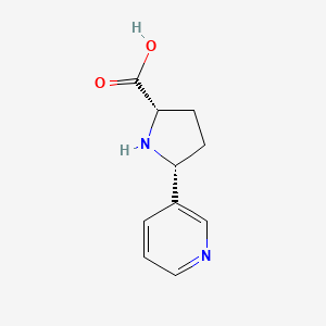 (2S,5R)-5-(Pyridin-3-yl)pyrrolidine-2-carboxylic acid chemical structure (CAS 1270277-61-6)