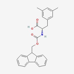 (S)-2-((((9H-Fluoren-9-yl)methoxy)carbonyl)amino)-3-(3,5-dimethylphenyl)propanoic acid chemical structure (CAS 1270295-34-5)