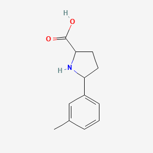 5-(m-Tolyl)pyrrolidine-2-carboxylic acid chemical structure (CAS 1270311-68-6)