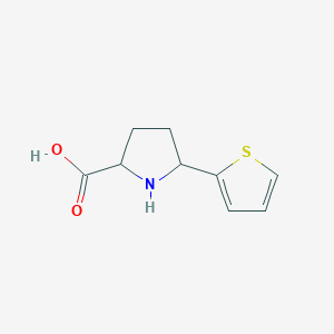 5-(Thiophen-2-yl)pyrrolidine-2-carboxylic acid chemical structure (CAS 1270320-17-6)