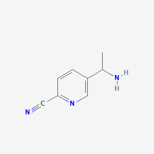 5-(1-Aminoethyl)picolinonitrile chemical structure (CAS 1270361-28-8)