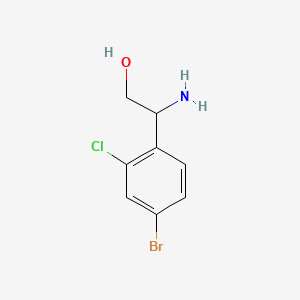 2-Amino-2-(4-bromo-2-chlorophenyl)ethan-1-ol chemical structure (CAS 1270402-49-7)