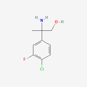2-Amino-2-(4-chloro-3-fluorophenyl)propan-1-ol chemical structure (CAS 1270505-11-7)