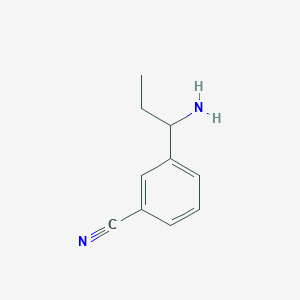 3-(1-Aminopropyl)benzonitrile chemical structure (CAS 1270546-06-9)