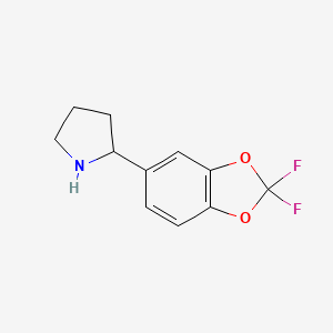 2-(2,2-Difluorobenzo[d][1,3]dioxol-5-yl)pyrrolidine chemical structure (CAS 1270548-38-3)