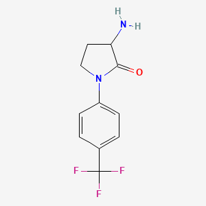 3-Amino-1-(4-(trifluoromethyl)phenyl)pyrrolidin-2-one chemical structure (CAS 1270609-80-7)