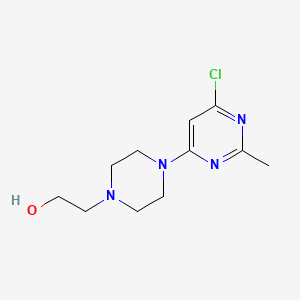 2-(4-(6-Chloro-2-methylpyrimidin-4-yl)piperazin-1-yl)ethanol chemical structure (CAS 127116-19-2)