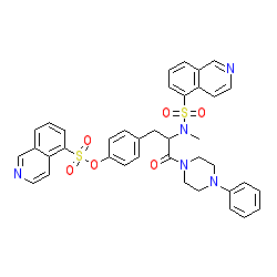 (S)-4-(2-(N-Methylisoquinoline-5-sulfonamido)-3-oxo-3-(4-phenylpiperazin-1-yl)propyl)phenyl isoquinoline-5-sulfonate chemical structure (CAS 127191-97-3)
