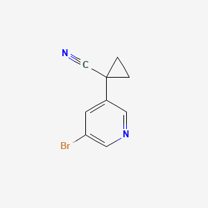 1-(5-Bromopyridin-3-yl)cyclopropanecarbonitrile chemical structure (CAS 1272357-22-8)