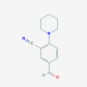 5-Formyl-2-(piperidin-1-yl)benzonitrile chemical structure (CAS 1272756-59-8)