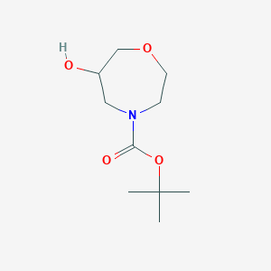 tert-Butyl 6-hydroxy-1,4-oxazepane-4-carboxylate chemical structure (CAS 1272758-40-3)