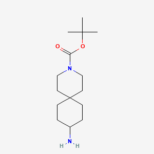tert-Butyl 9-amino-3-azaspiro[5.5]undecane-3-carboxylate chemical structure (CAS 1272758-41-4)