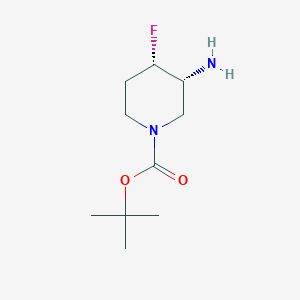 (3R,4S)-rel-tert-Butyl 3-amino-4-fluoropiperidine-1-carboxylate chemical structure (CAS 1273565-65-3)