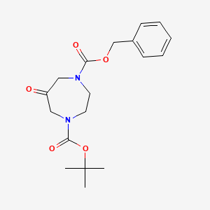 1-Benzyl 4-(tert-butyl) 6-oxo-1,4-diazepane-1,4-dicarboxylate chemical structure (CAS 1273566-12-3)