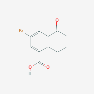 3-Bromo-5-oxo-5,6,7,8-tetrahydronaphthalene-1-carboxylic acid chemical structure (CAS 1273602-53-1)